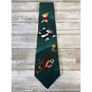 Looney Tunes CHARACTERS 1996 Warner Bros Golf Design Polyester 58" Neck Tie #937